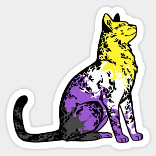 nonbinary pride kitty Sticker